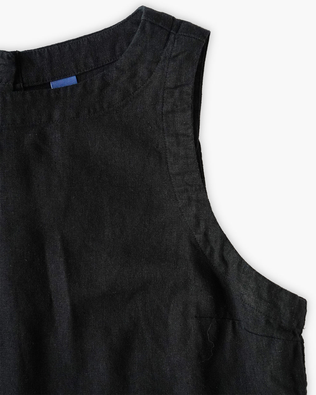 Linen Rayon Back Button Cropped Top