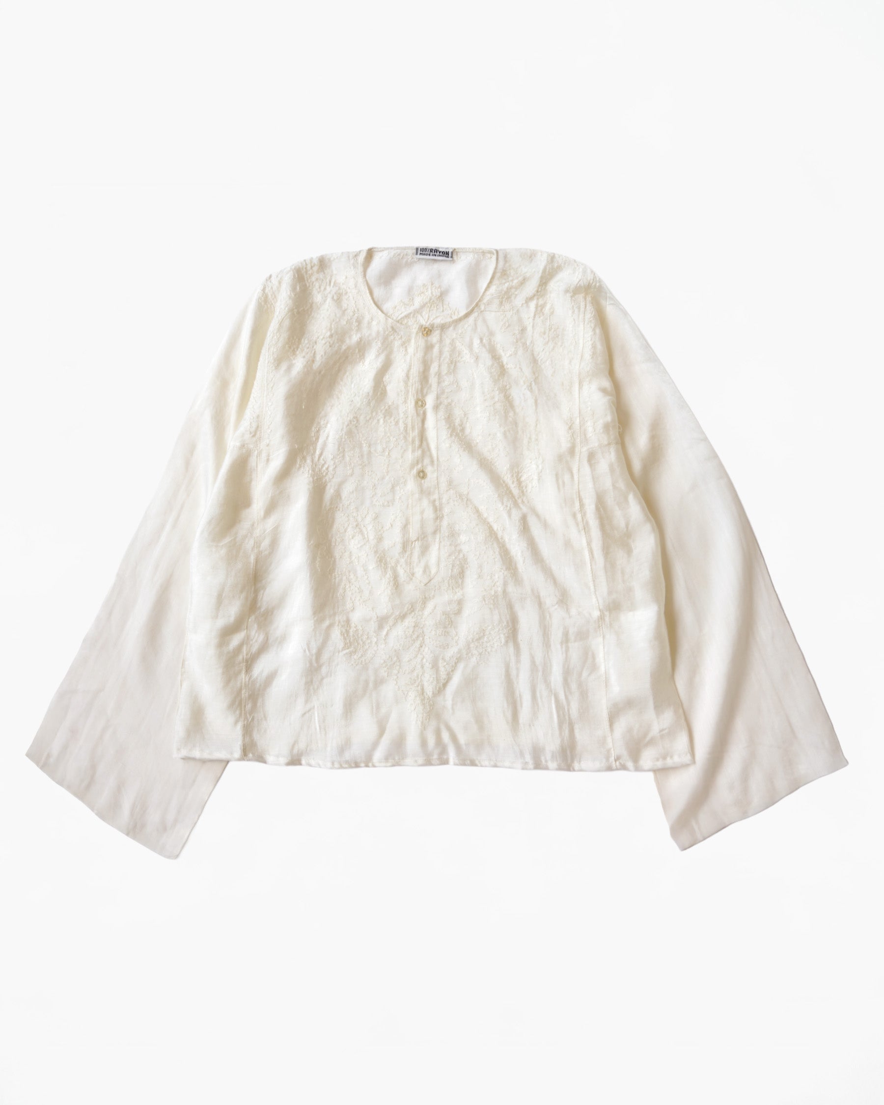 Rayon Embroidered Sheer Shirt