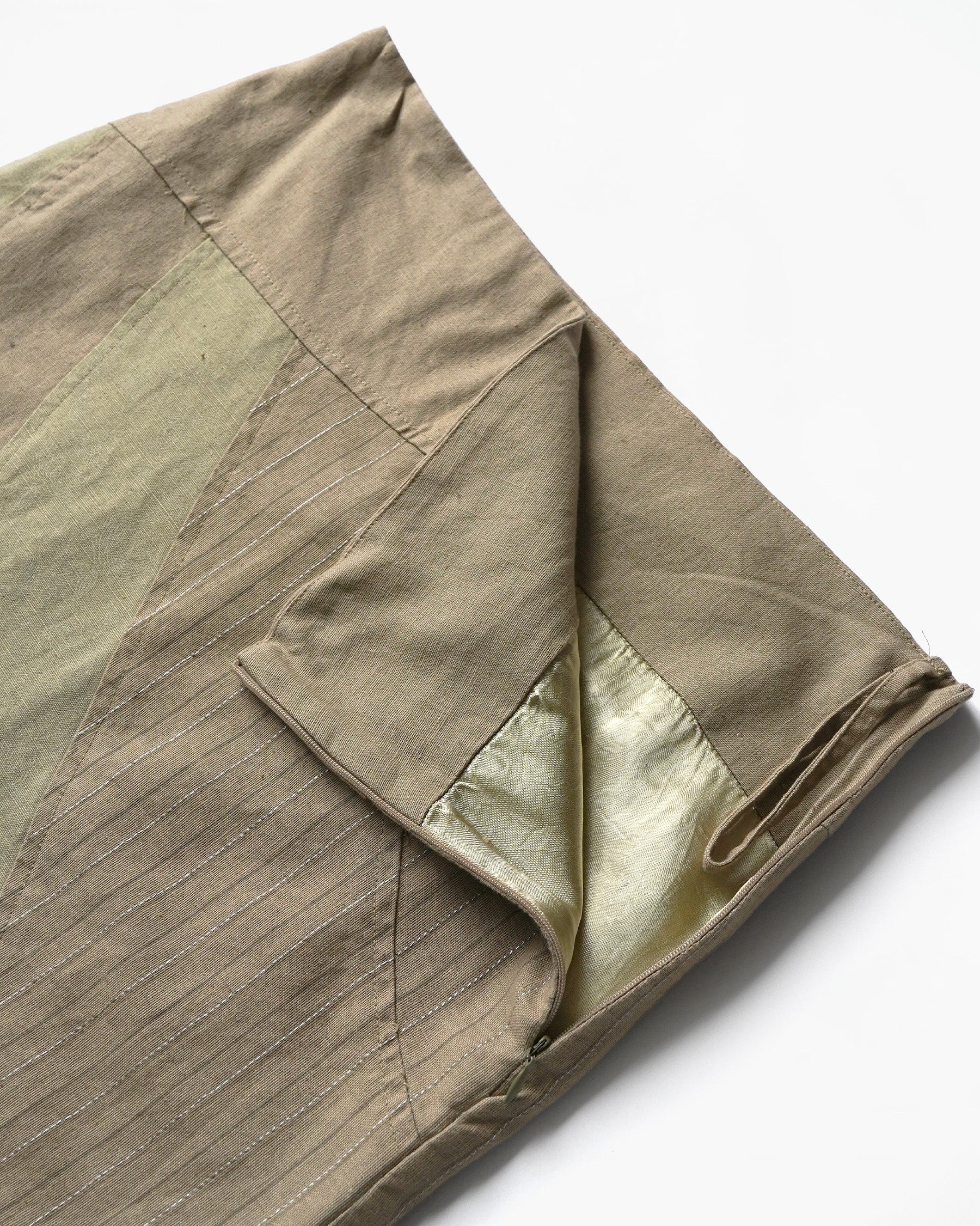 00s Cotton x Linen Patchwork Skirt