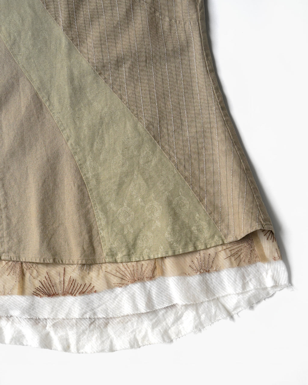 00s Cotton x Linen Patchwork Skirt
