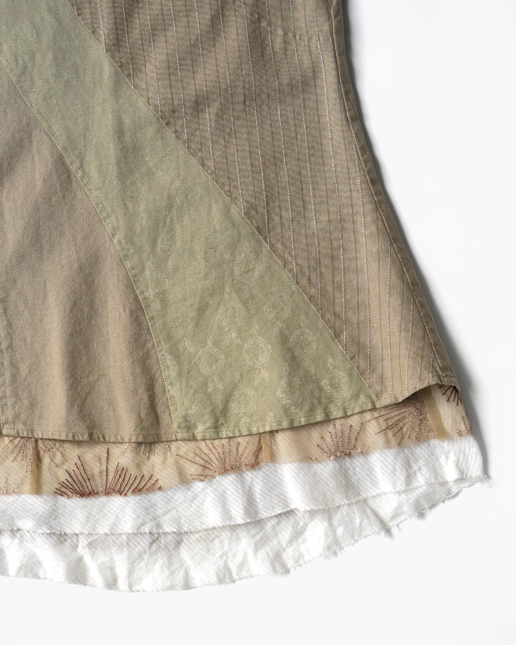 00s Cotton x Linen Patchwork Skirt