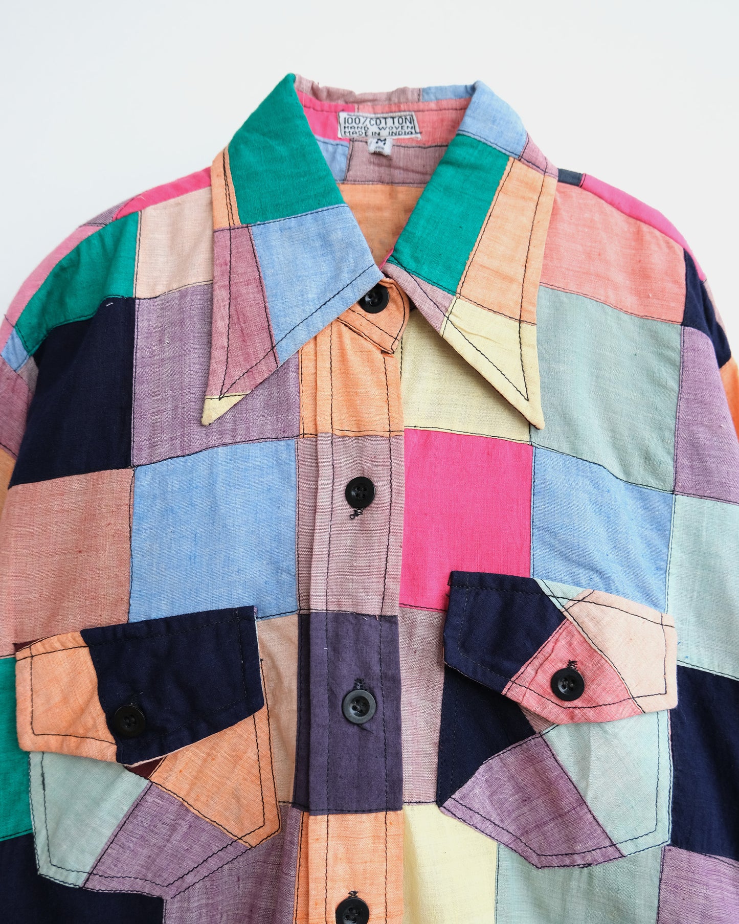 70's Madras Patchwork Shirt