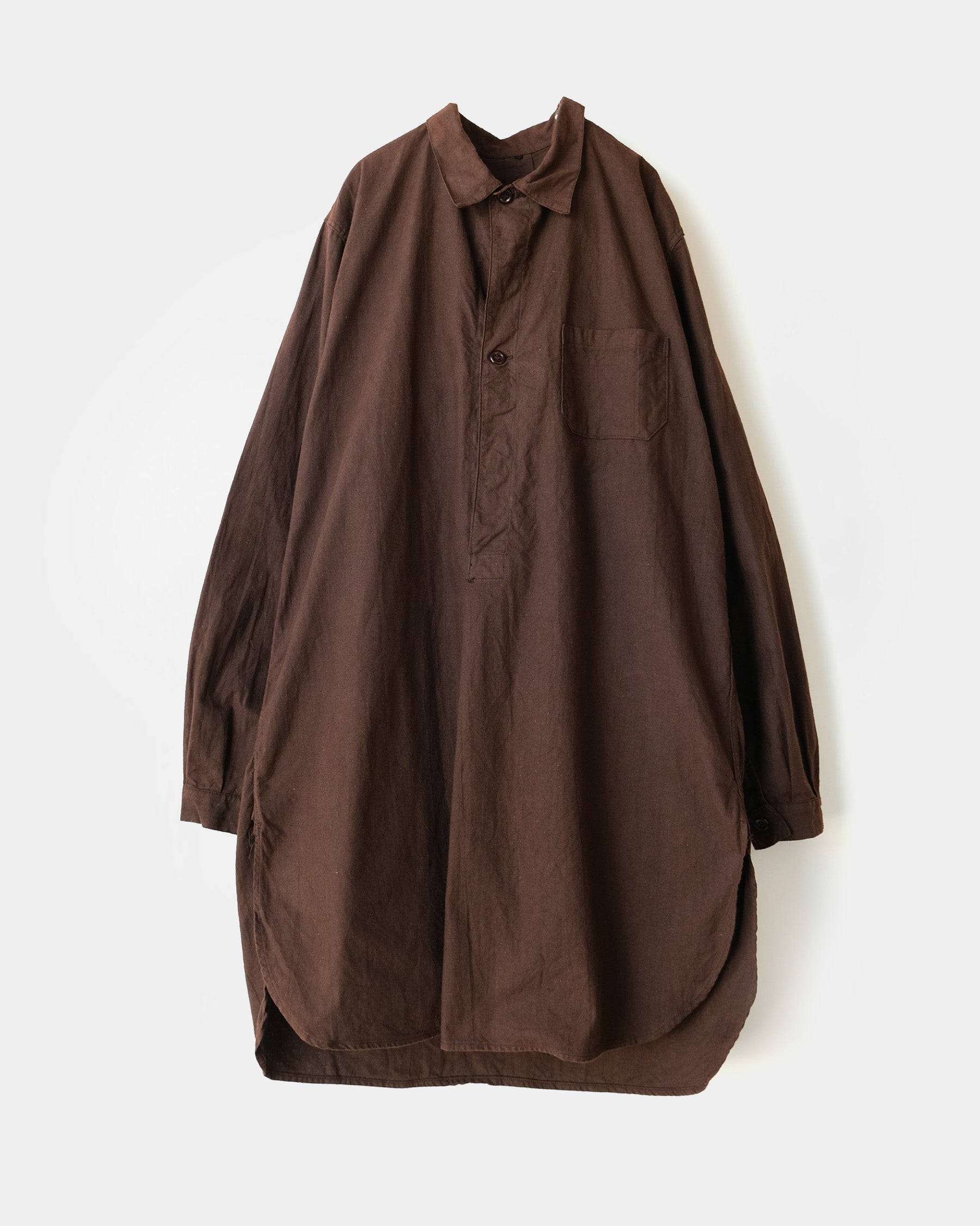 Over-dyed Swedish Pullover Shirt Brown