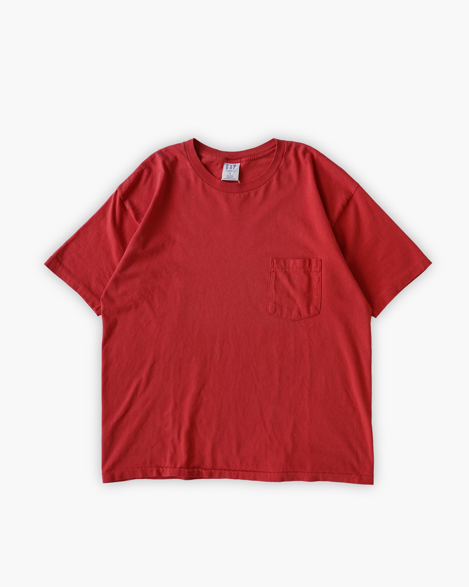 90s GAP Faded Pocket T-shirts - Red
