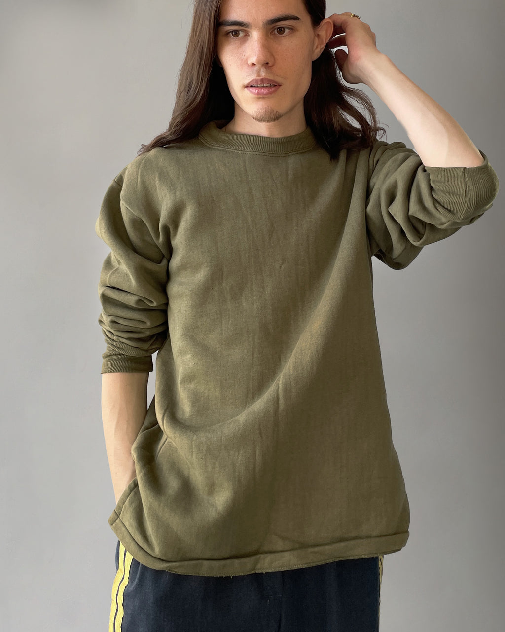 Slit Sweatshirt - Olive