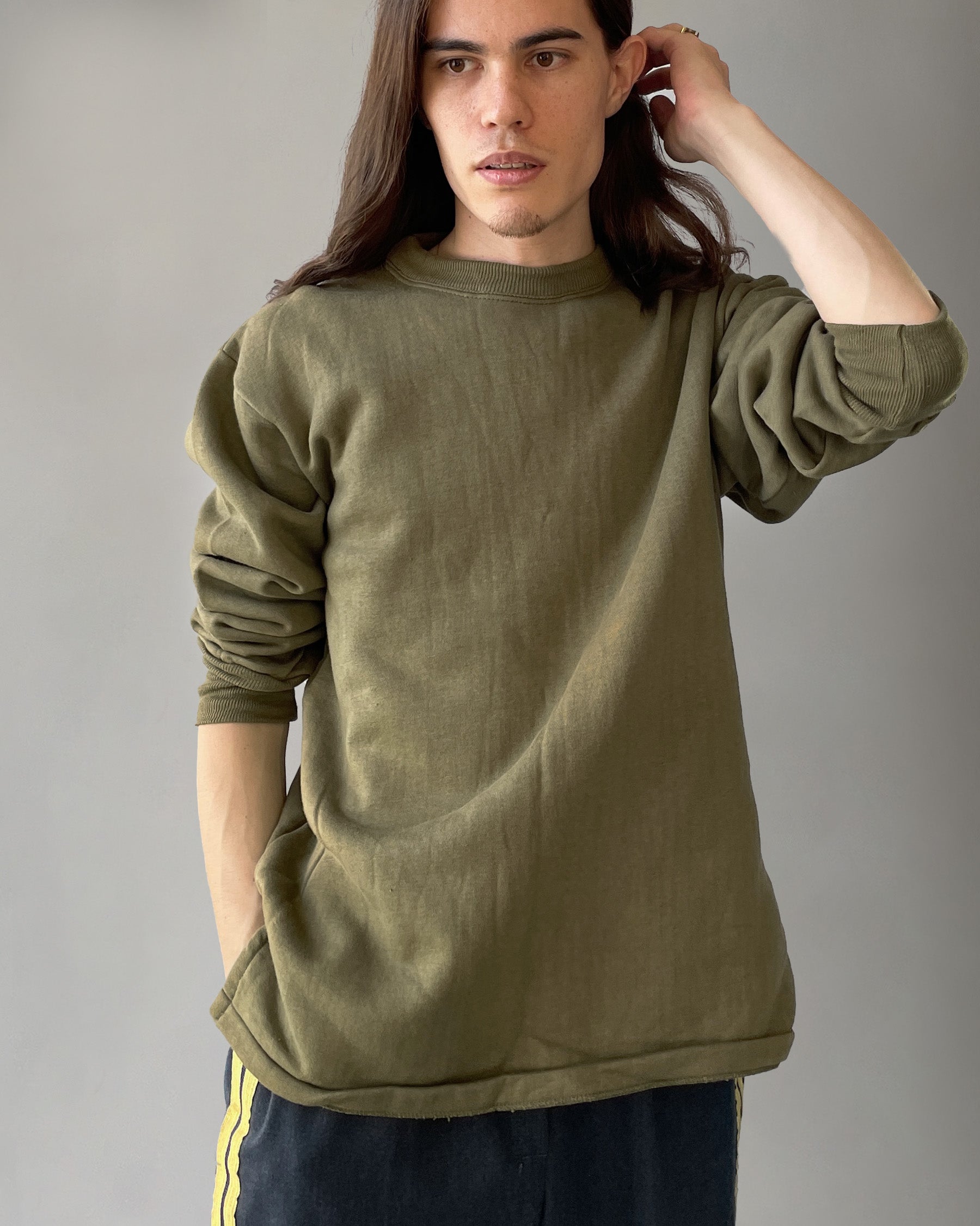 Slit Sweatshirt - Olive