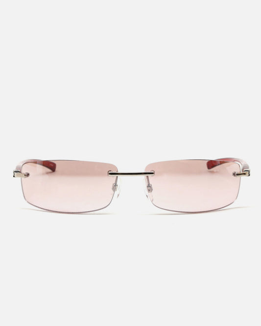 NOS Pink Rectangle Frameless Sunglasses
