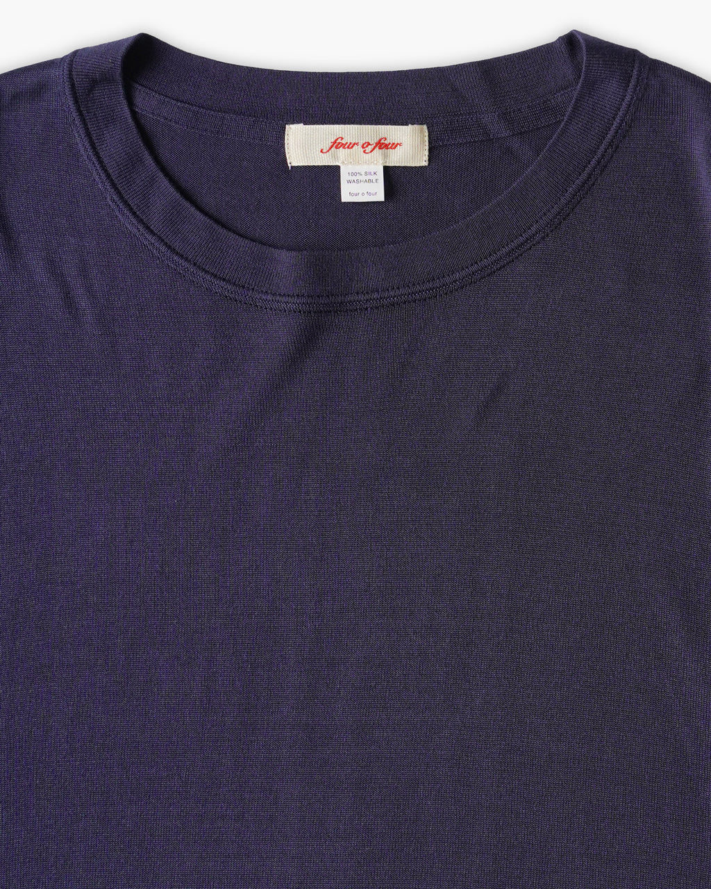 100% Washable Silk Tee S/S - Navy