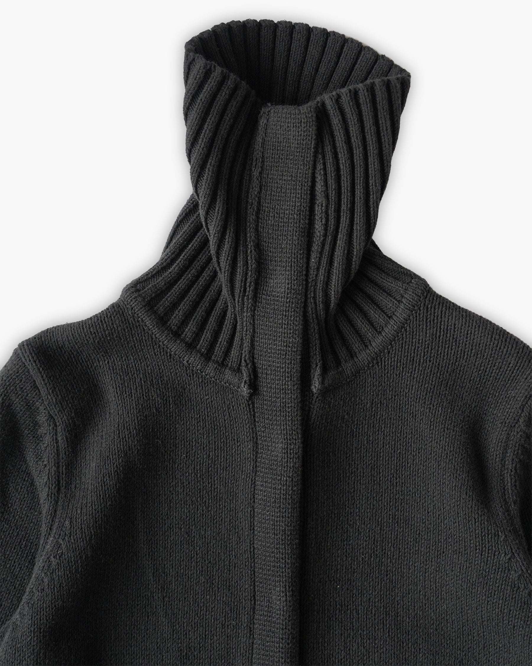 High Neck Rib Snap Cardigan