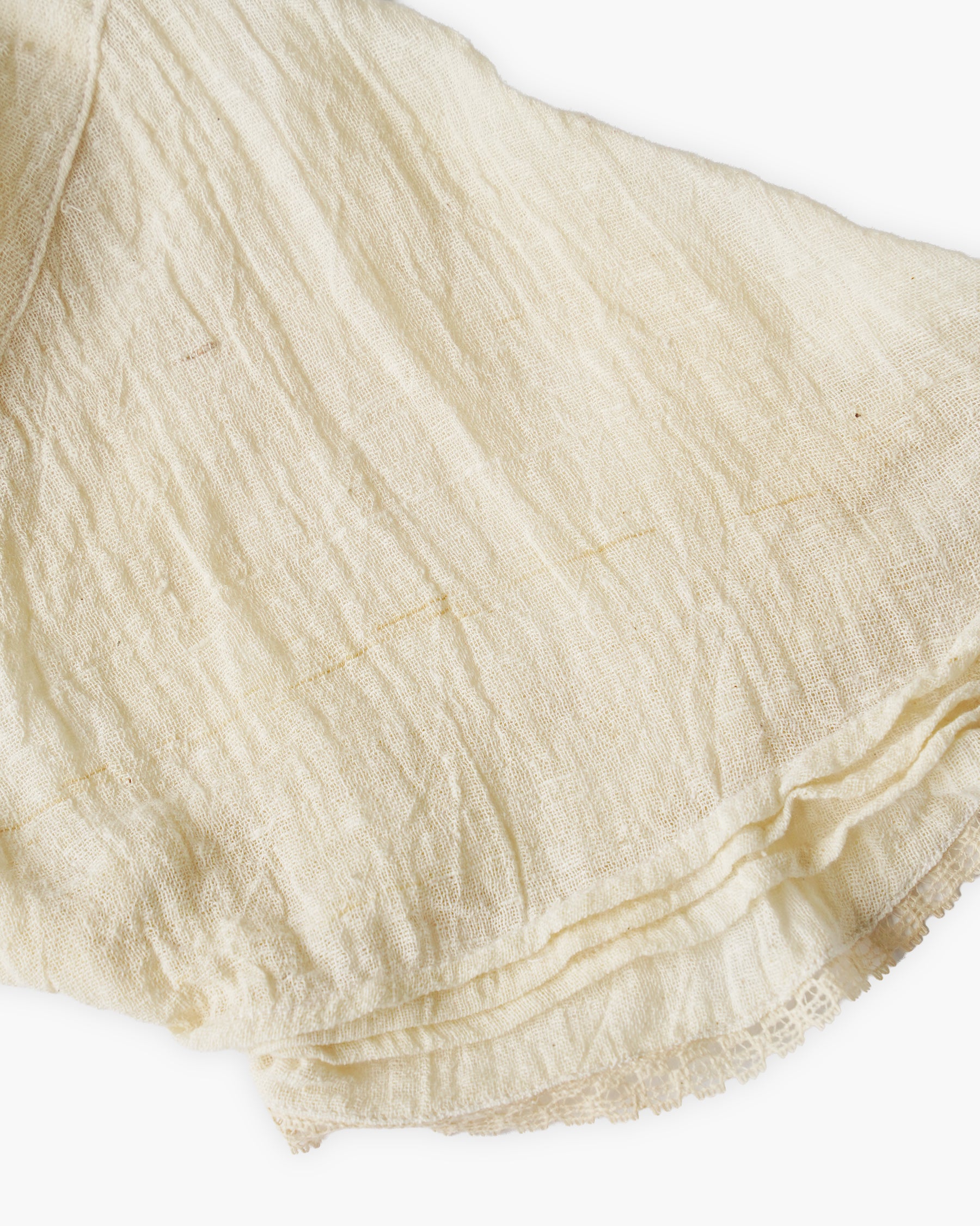 70's Cotton Lace Smock Blouse
