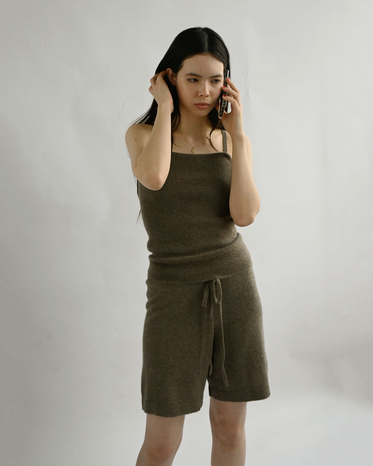 404 Cashmere Rib Tank - Camel