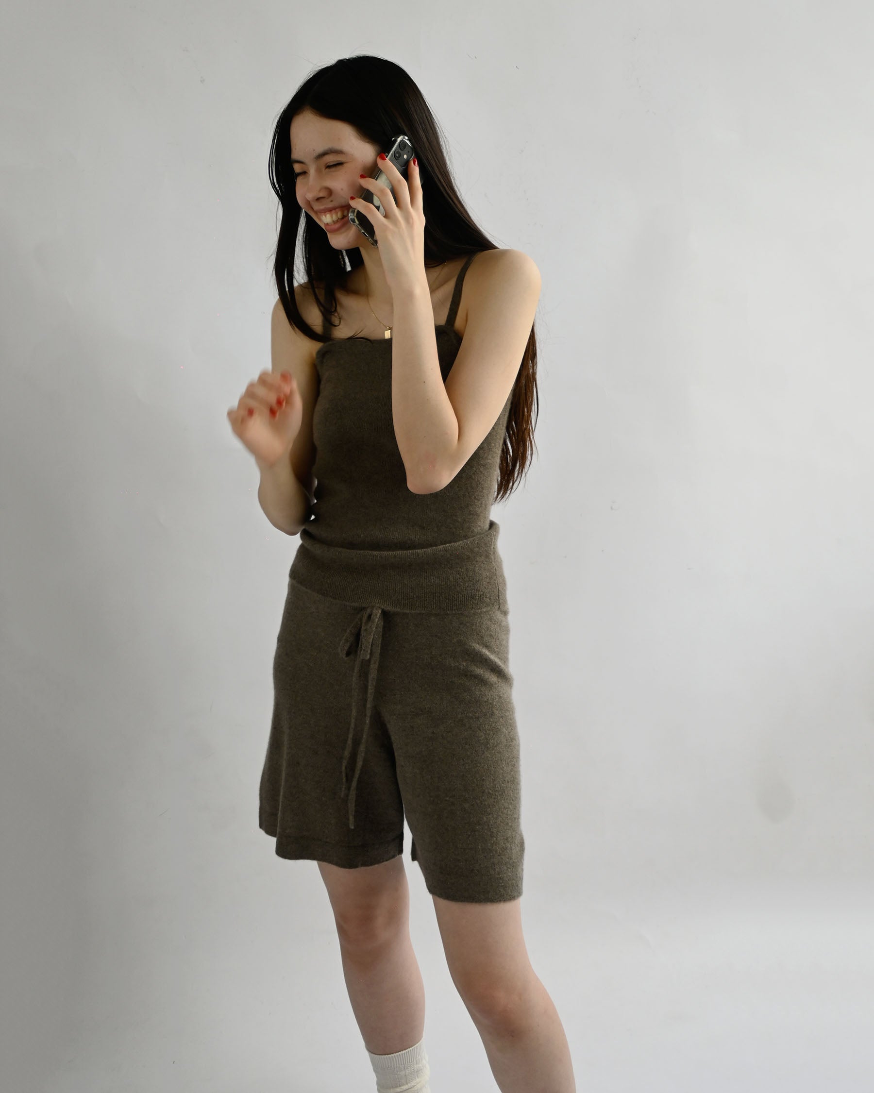 404 Cashmere Loose Shorts - Camel