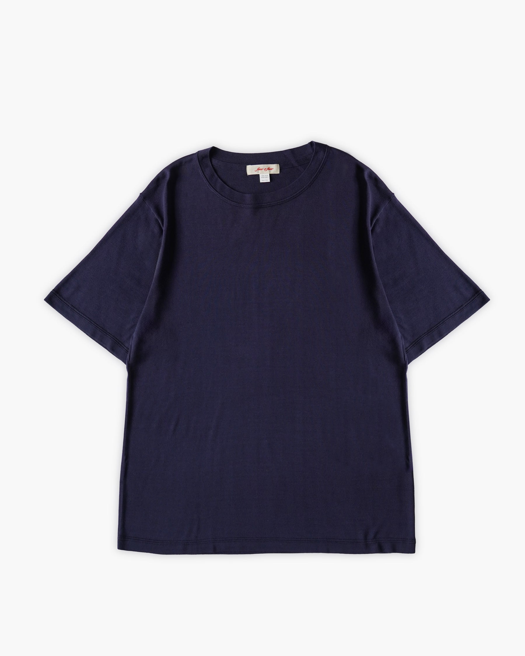 100% Washable Silk Tee S/S - Navy