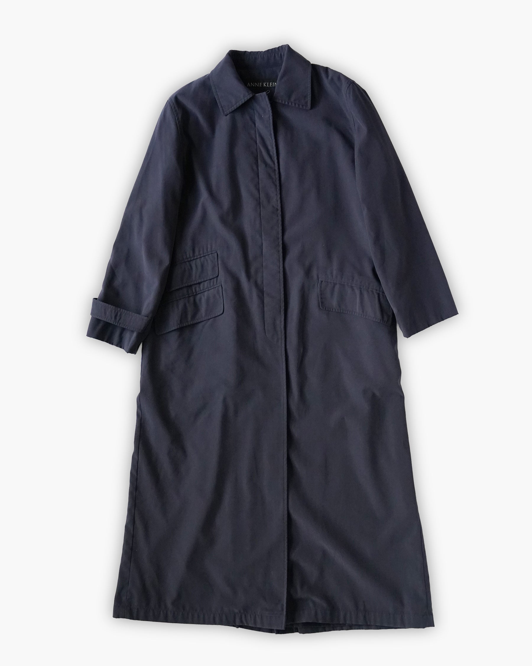 80s Navy Single Long Coat