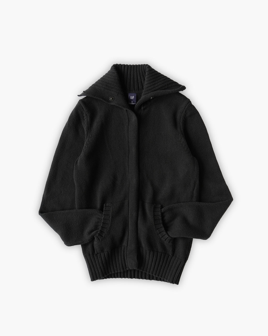 High Neck Rib Snap Cardigan