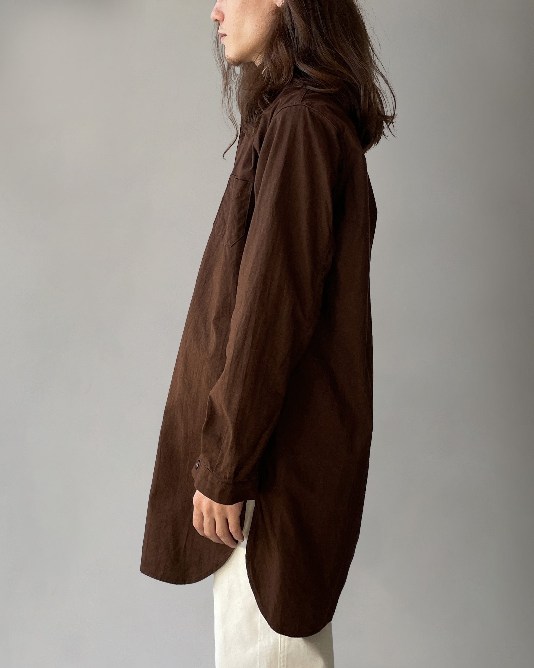 Over-dyed Swedish Pullover Shirt Brown