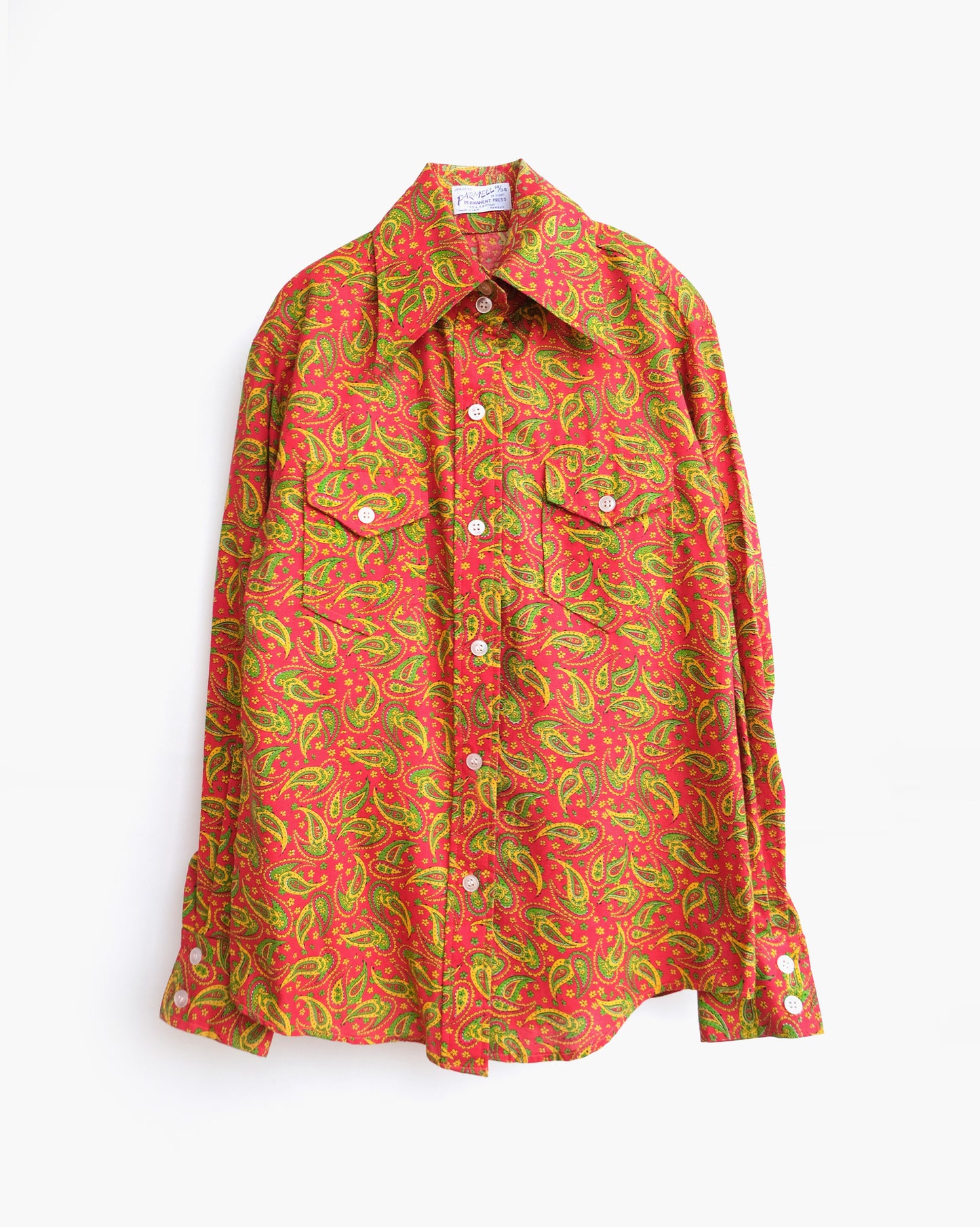 70s Patterned Cotton L/S Shirt
