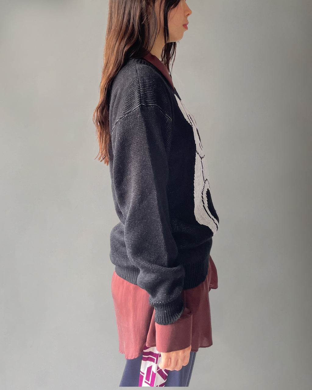 Acrylic Black Sweater "Bear"