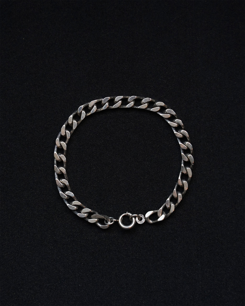 Silver Flat Curb Chain Bracelet(SVBL-26031)