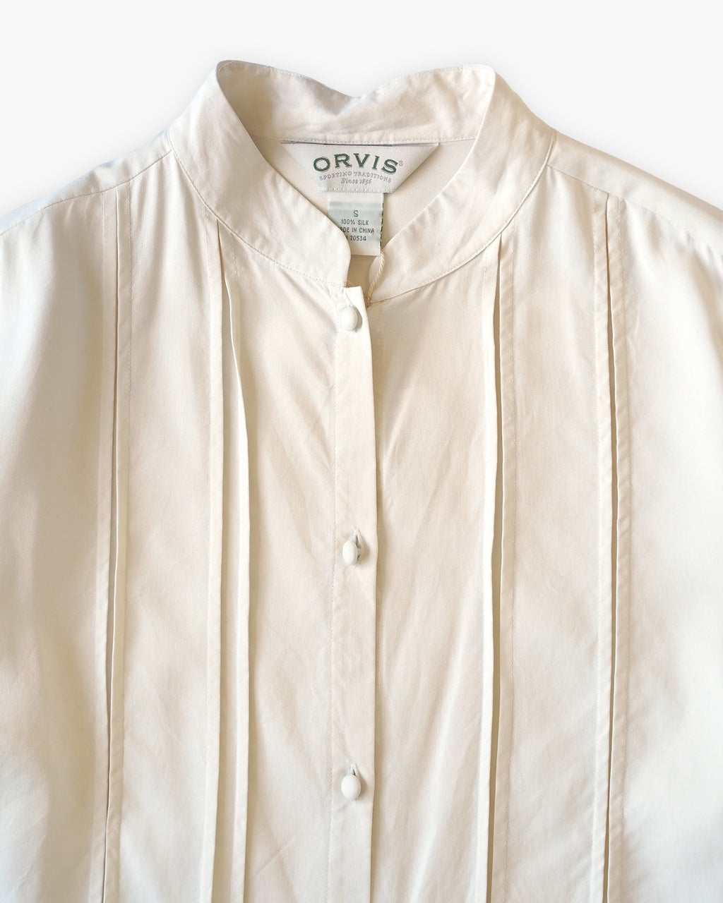 100% Silk Stand Collar Blouse