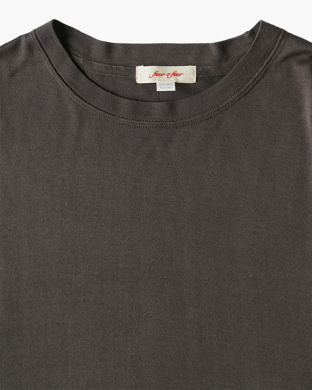 100% Washable Silk Tee S/S - Charcoal Brown
