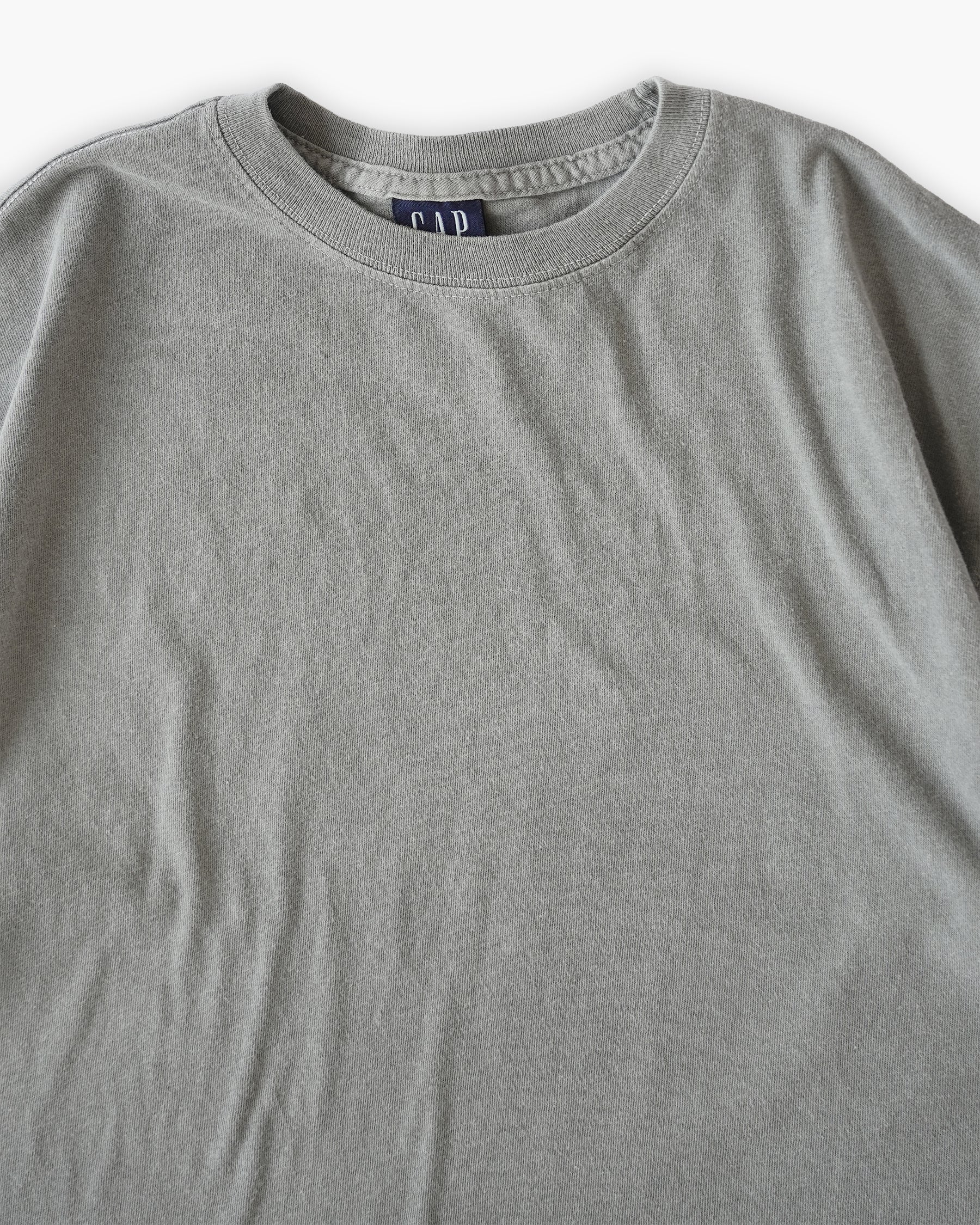 "GAP" Sand Color Pigment Washed Tee - Light Green