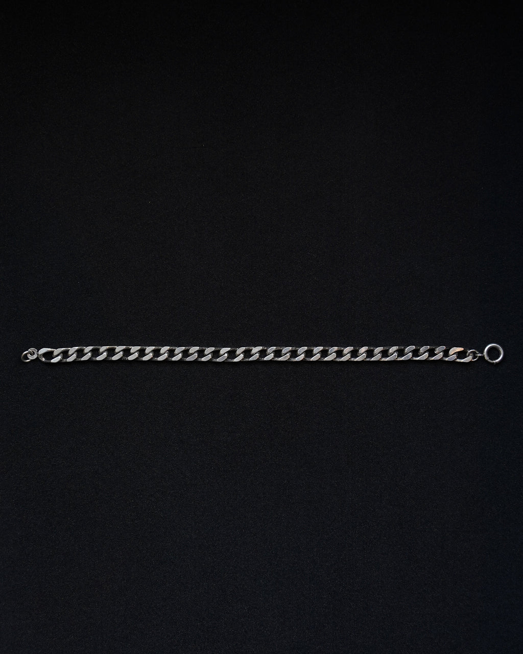 Silver Flat Curb Chain Bracelet(SVBL-26031)