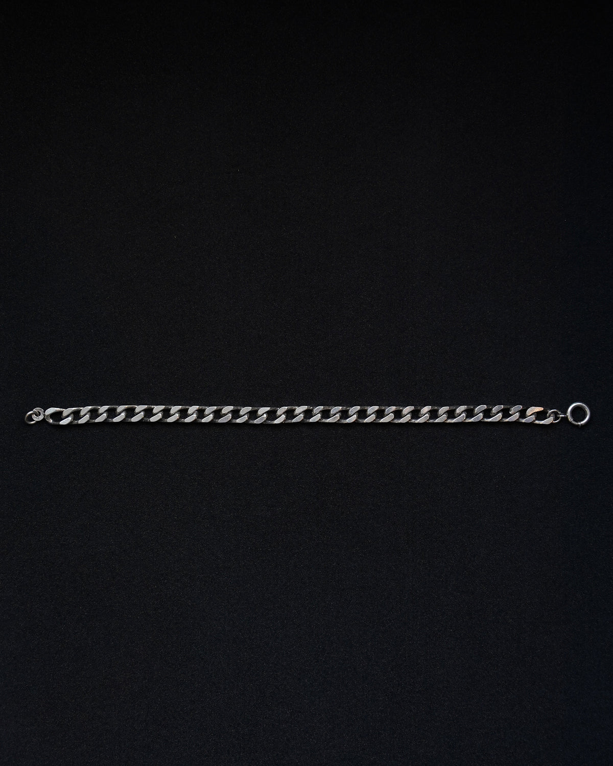 Silver Flat Curb Chain Bracelet(SVBL-26031)