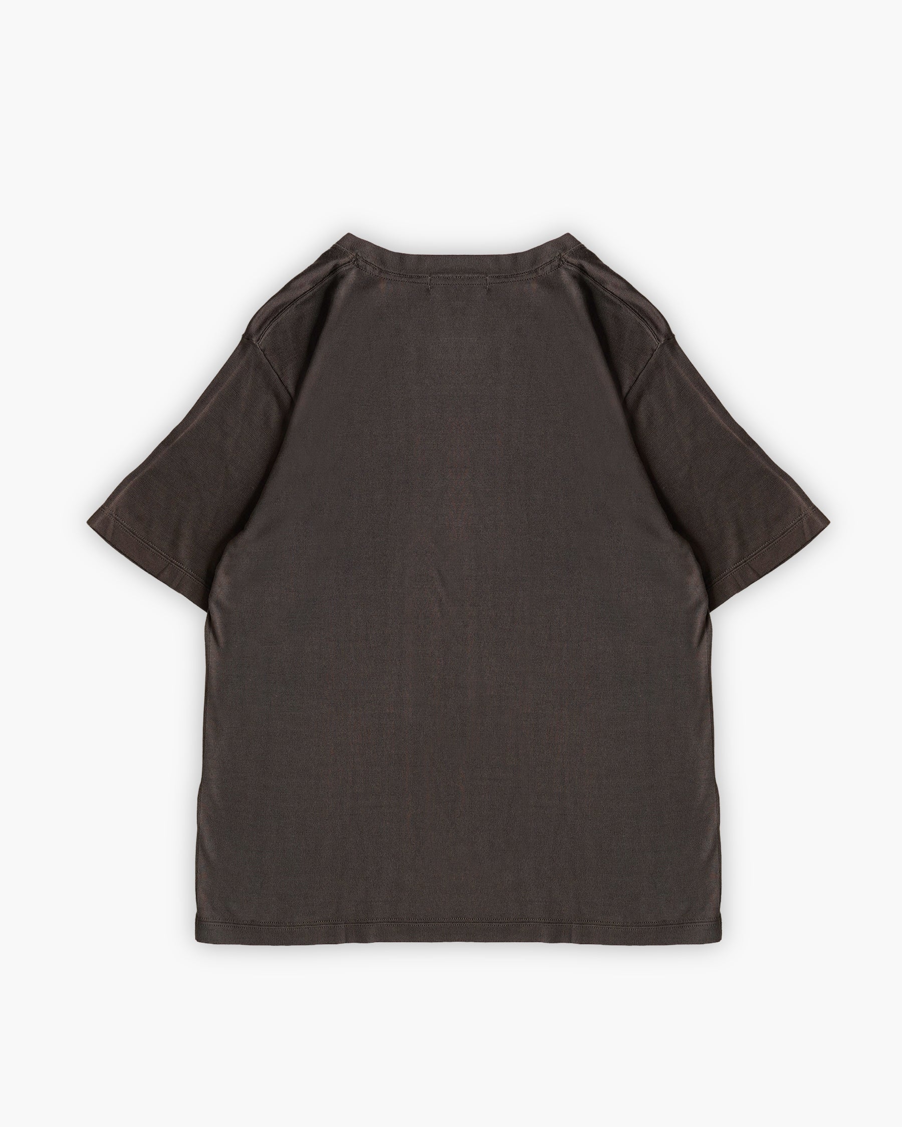 100% Washable Silk Tee S/S - Charcoal Brown