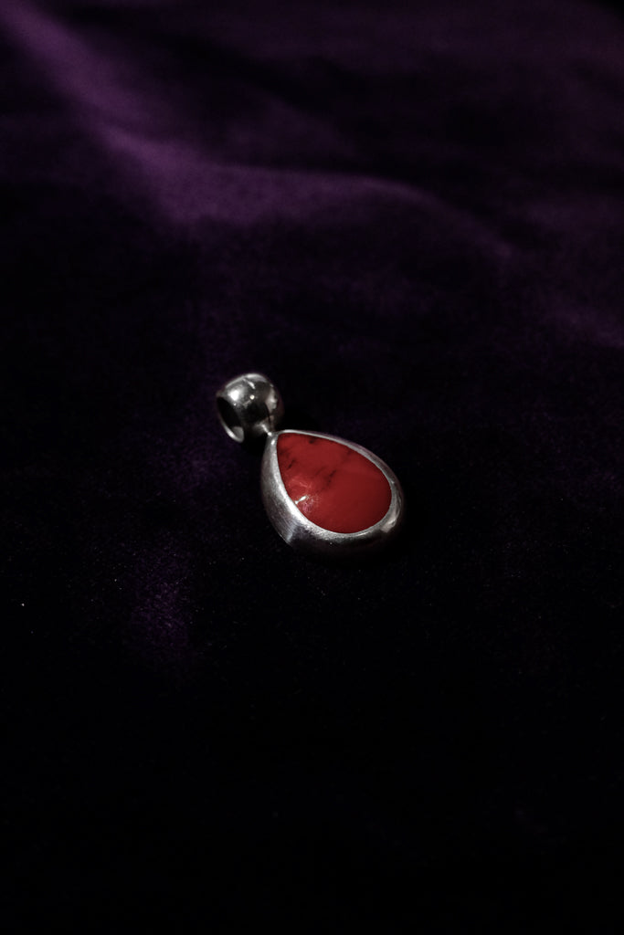 Teardrop Dyed Howlite Oxblood Stone Pendant