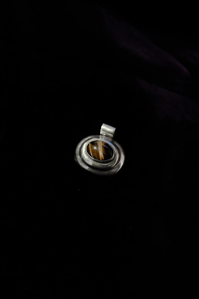 Large Tigers Eye Stone Pendant