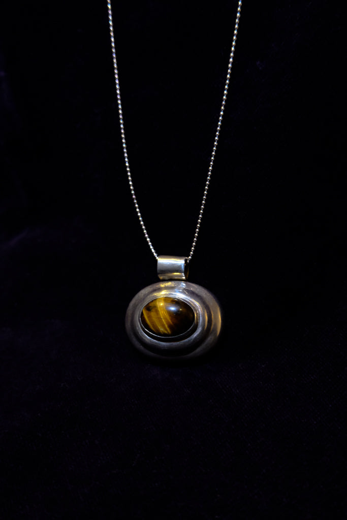 Large Tigers Eye Stone Pendant