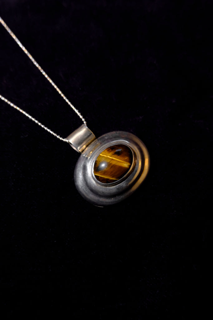 Large Tigers Eye Stone Pendant