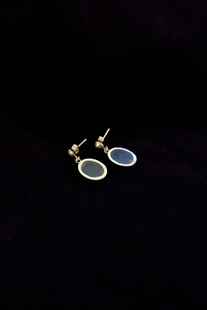 Oval Onyx Dangle Earrings