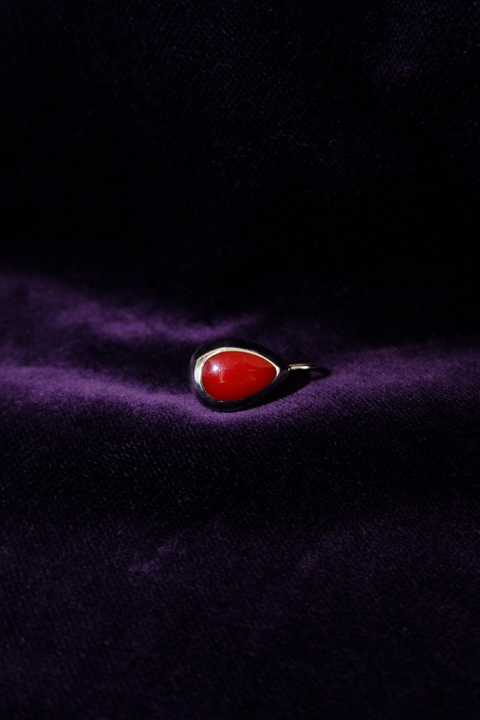 Dangles Red Stone Cabochons Earrings