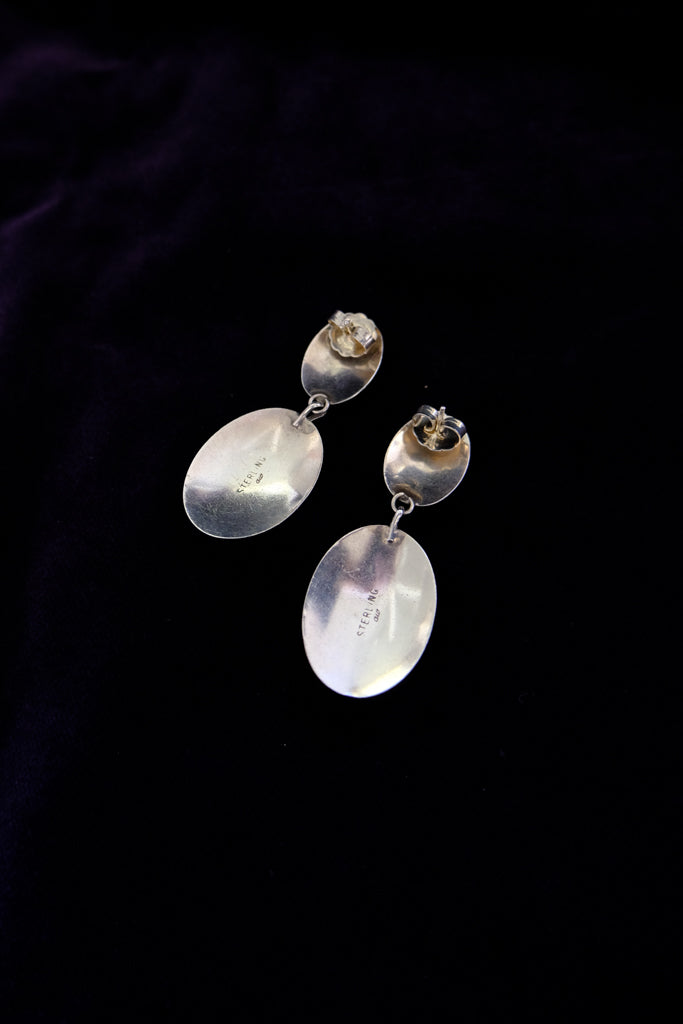 Oval Hematite Dangle Earrings