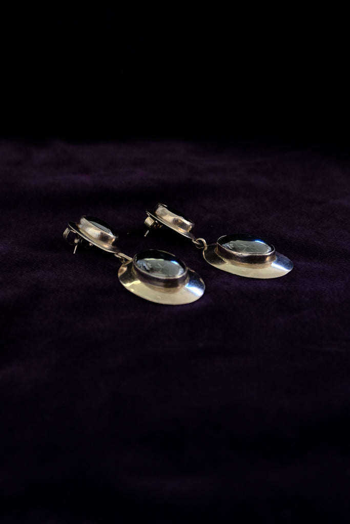 Oval Hematite Dangle Earrings