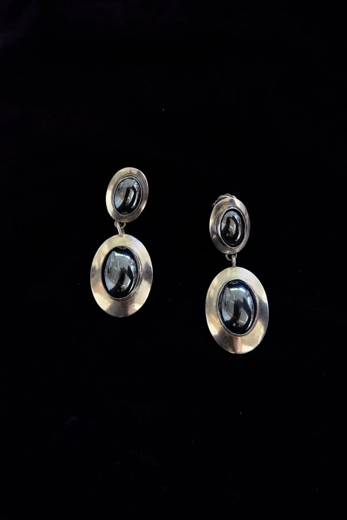 Oval Hematite Dangle Earrings
