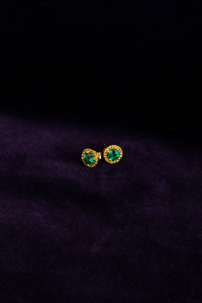 10k Yellow Gold X Emerald X 50ct Studs Earrings