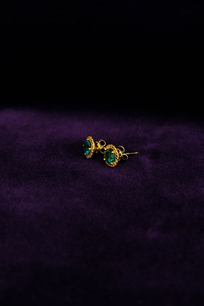 10k Yellow Gold X Emerald X 50ct Studs Earrings