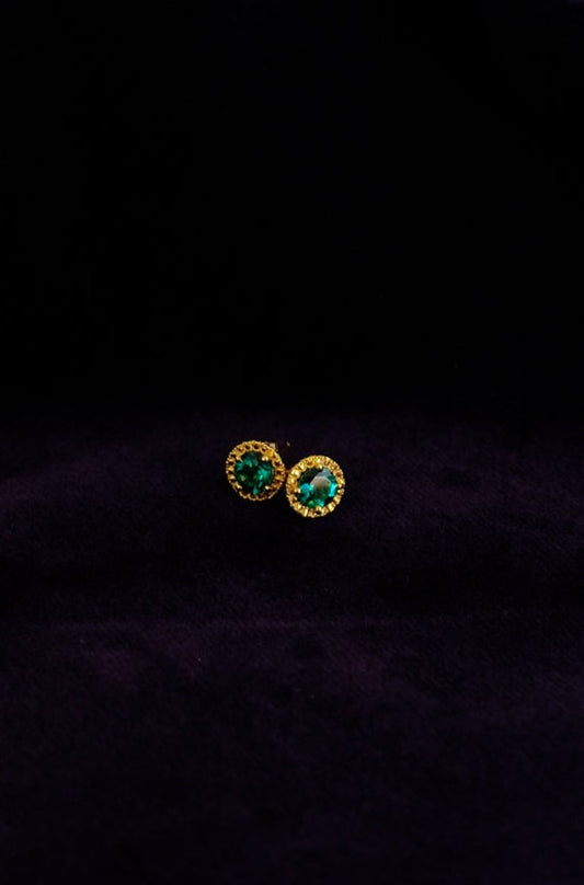 10k Yellow Gold X Emerald X 50ct Studs Earrings