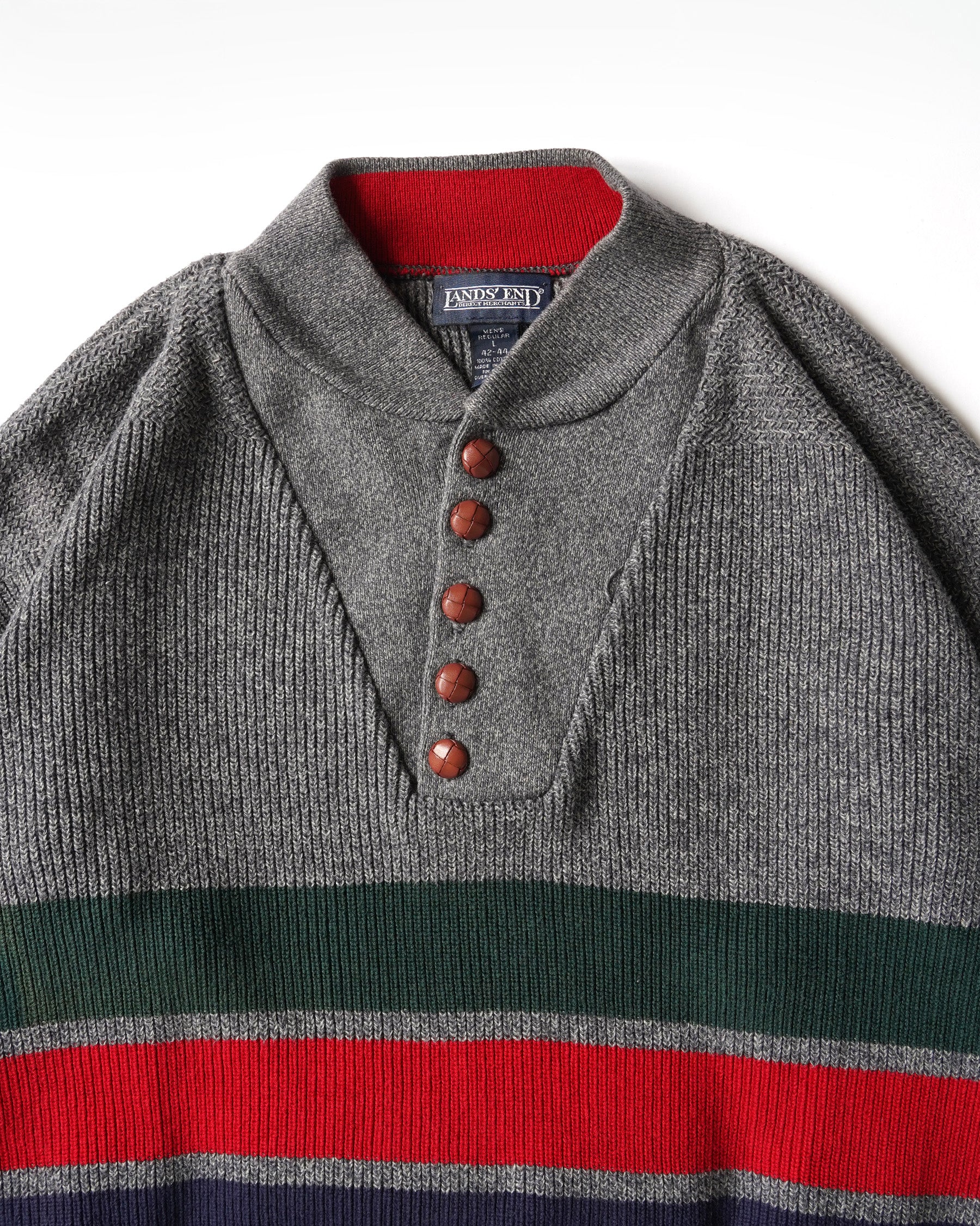 100% Cotton Multi Stripe Henley Knit