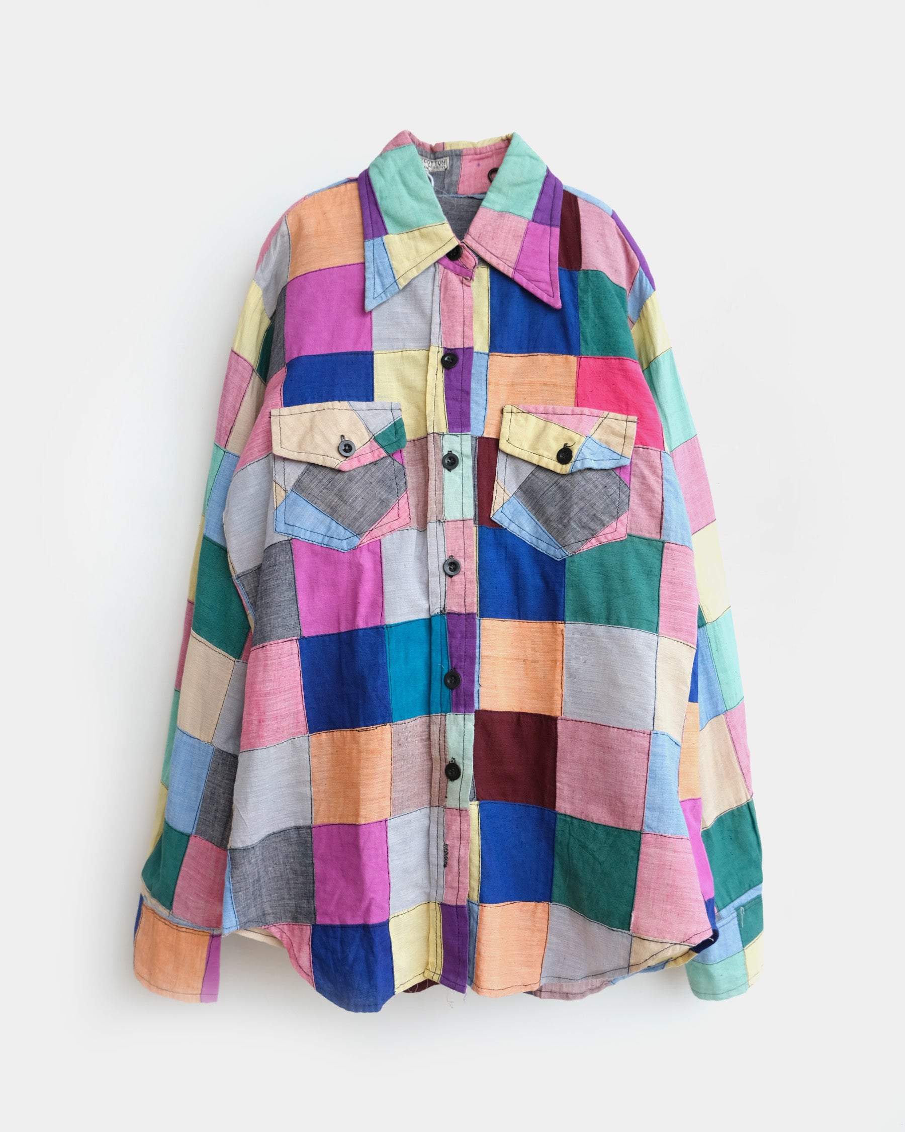 70's Madras Patchwork Shirt