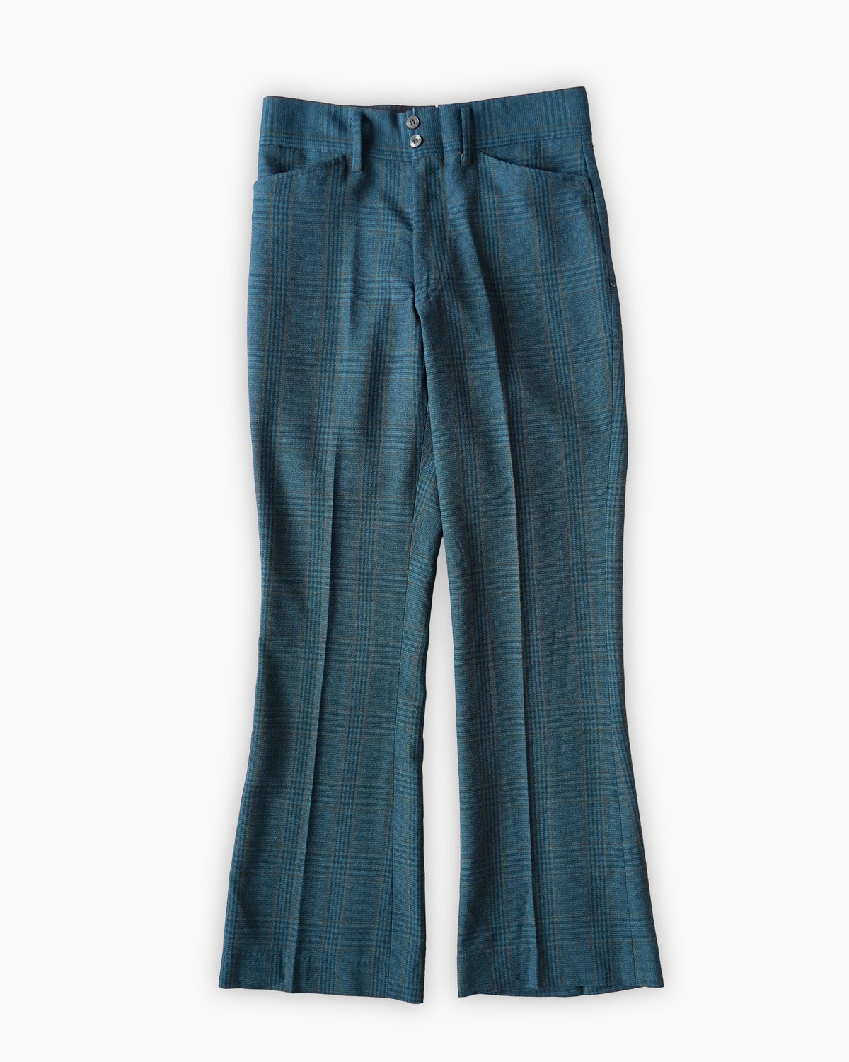 80's Plaid Flared Trousers