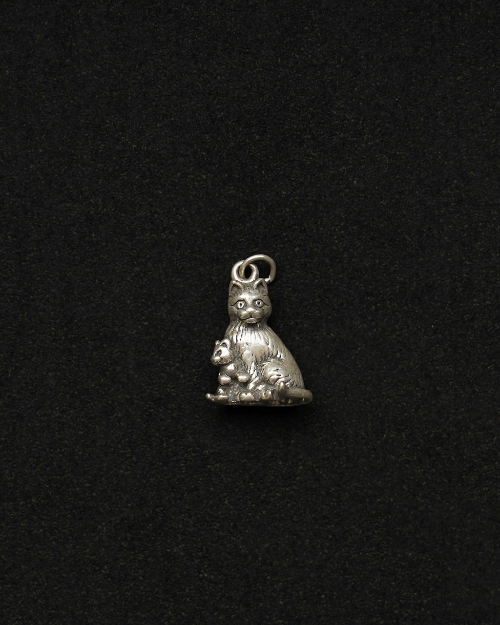 Silver Cat & Kitten Charm (SVNL25025-3)
