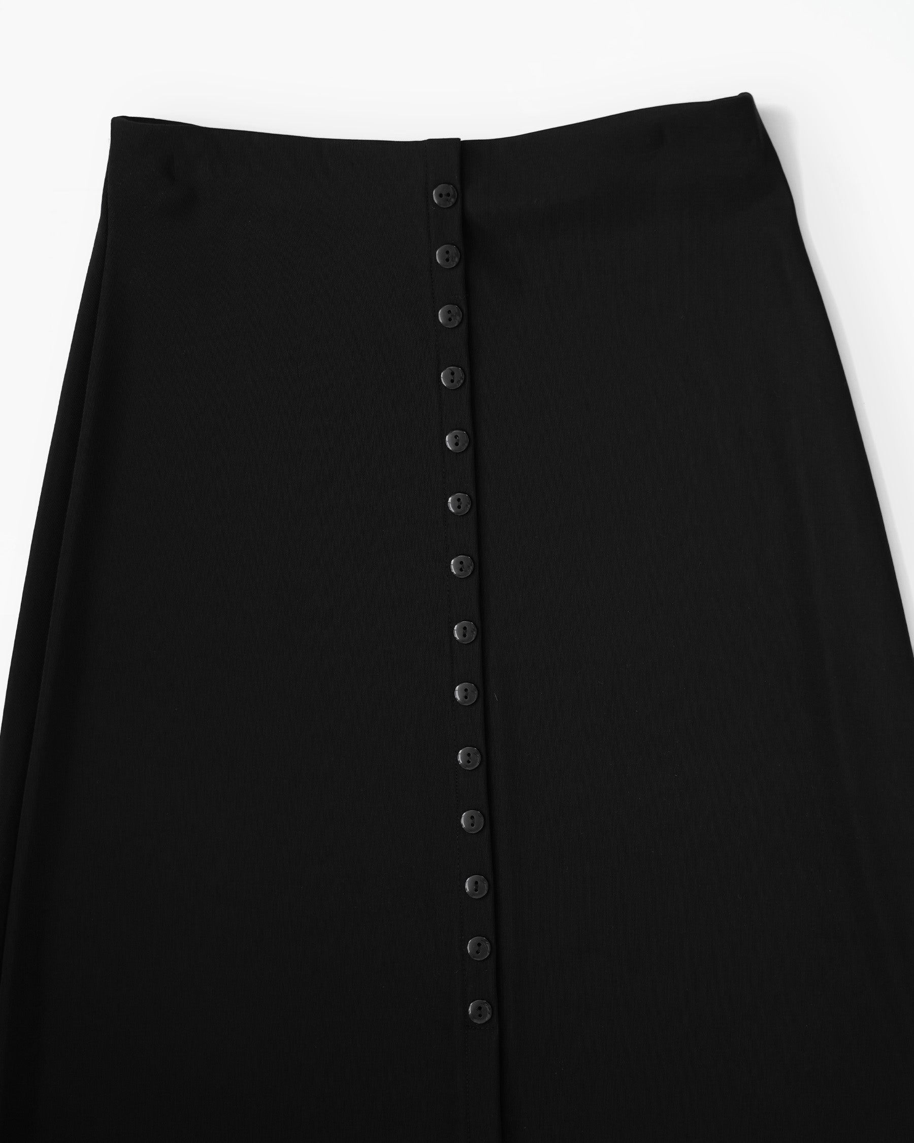 Stretch Jersey Button Skirt