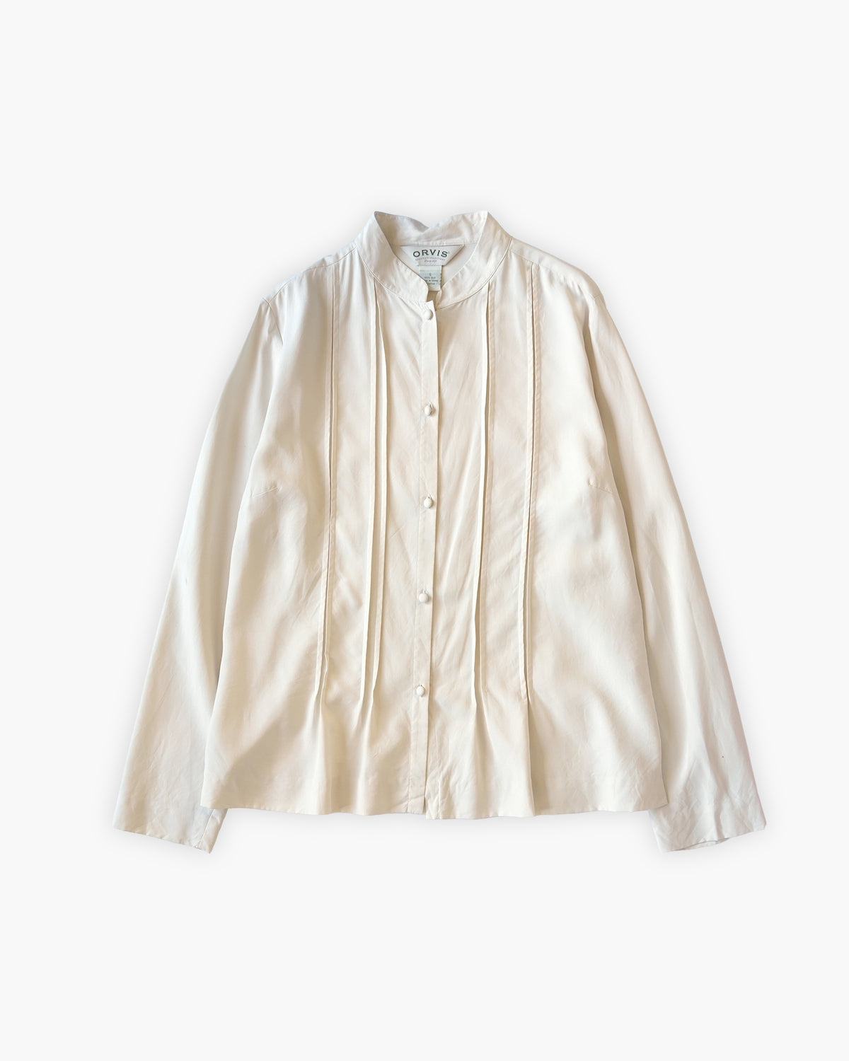 100% Silk Stand Collar Blouse