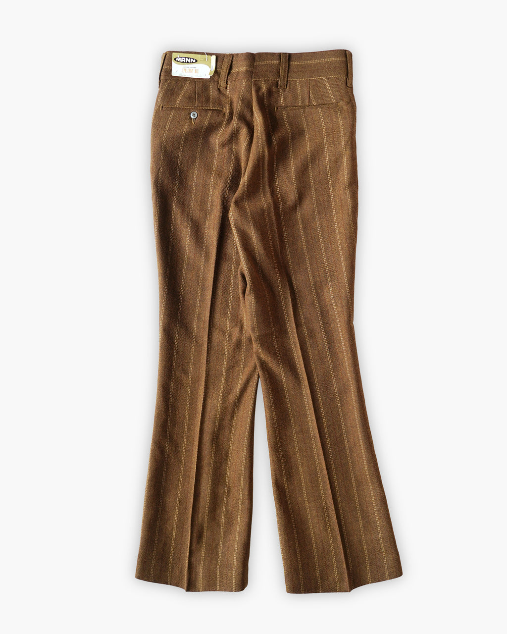 Wool Blend Stripe Flared Trousers