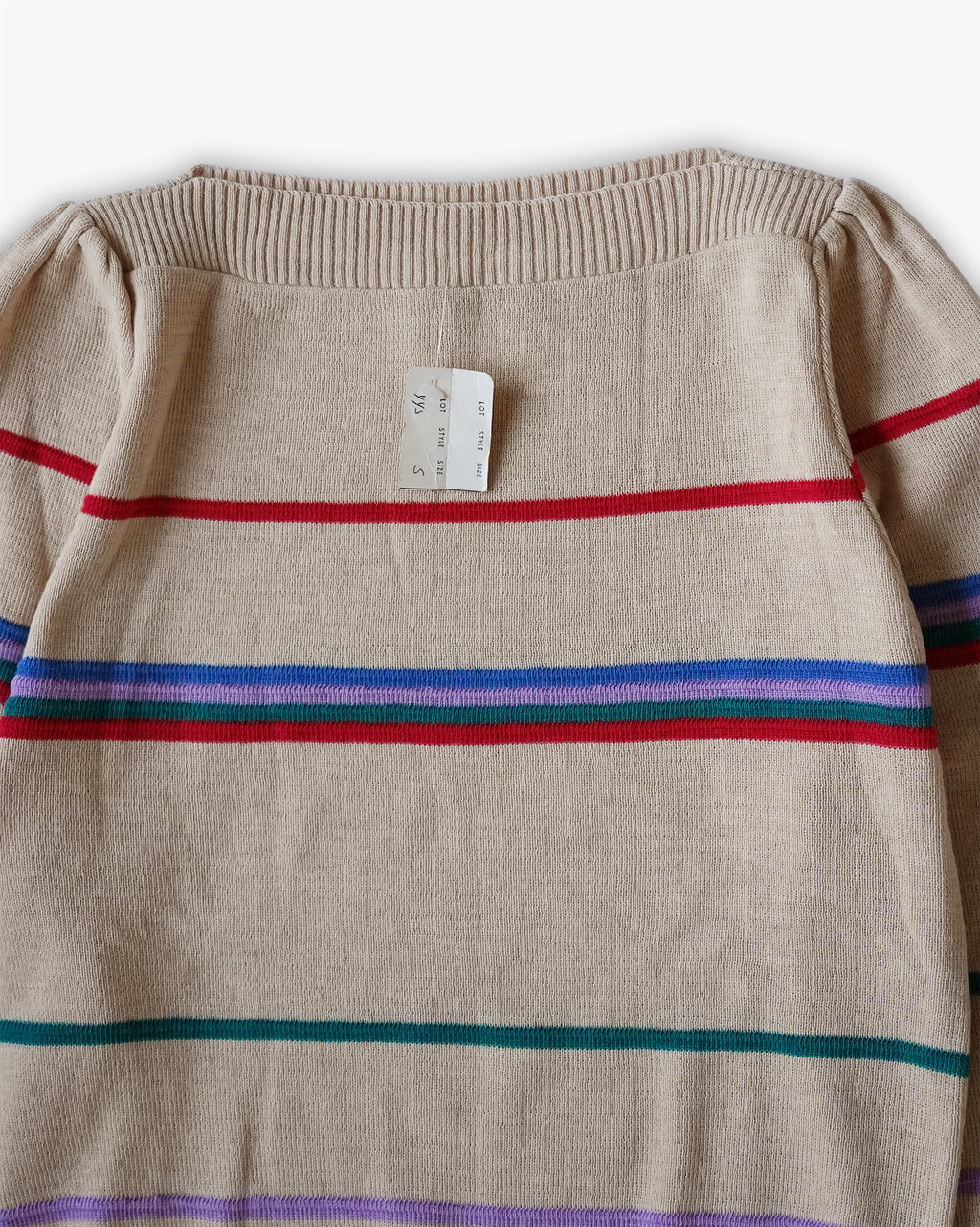 Striped Boat Neck Knit Sweater