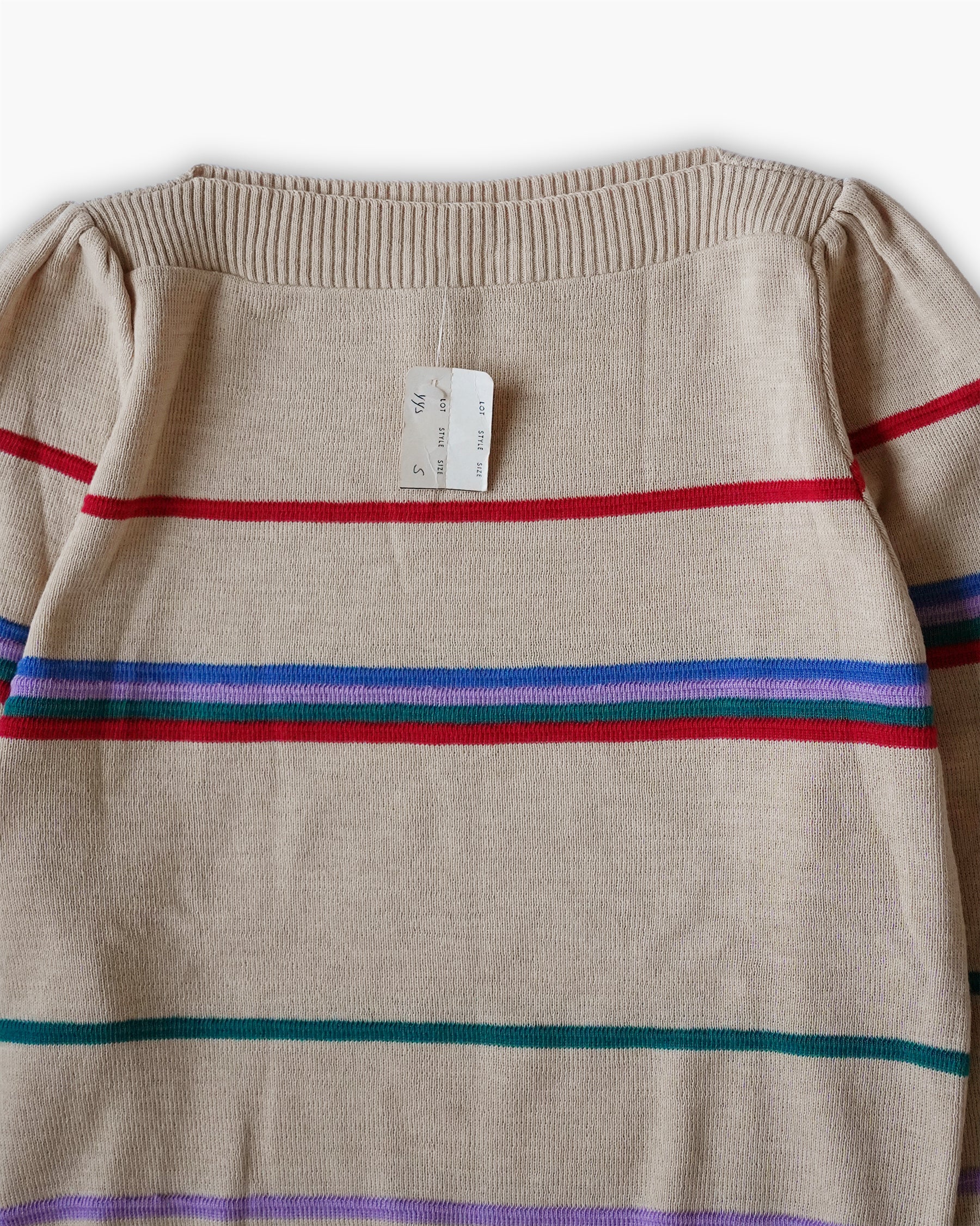 Striped Boat Neck Knit Sweater